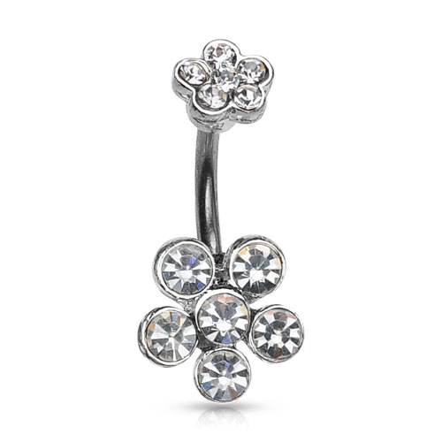 Piercing all'ombelico con fiore doppio