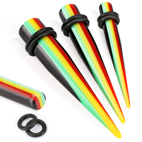 Taper in acrilico con colori rasta