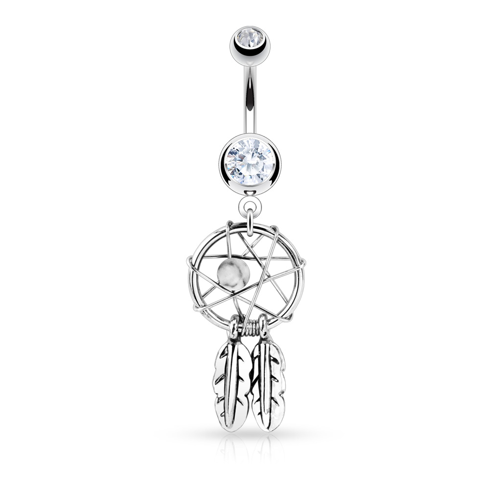 Piercing all'ombelico con acchiappasogni