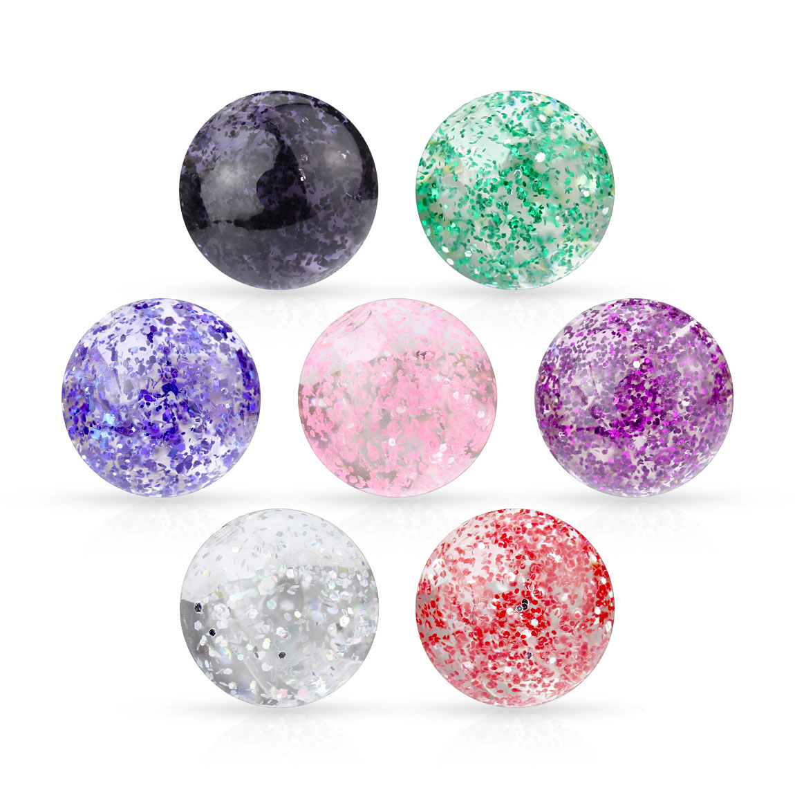 Sfera da piercing con extra glitter in diversi colori