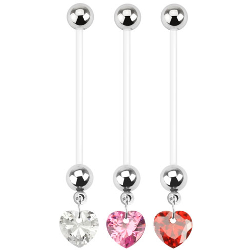 Piercing all'ombelico per gravidanza con ciondolo a cuore