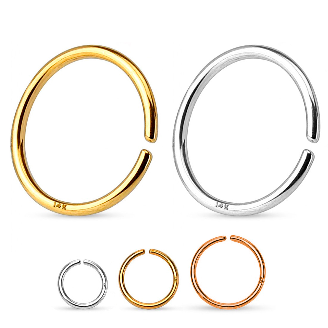 Endless ring semplice d'oro 14 carati