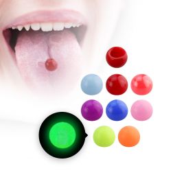 Piercing alla lingua fake in acrilico fluorescente